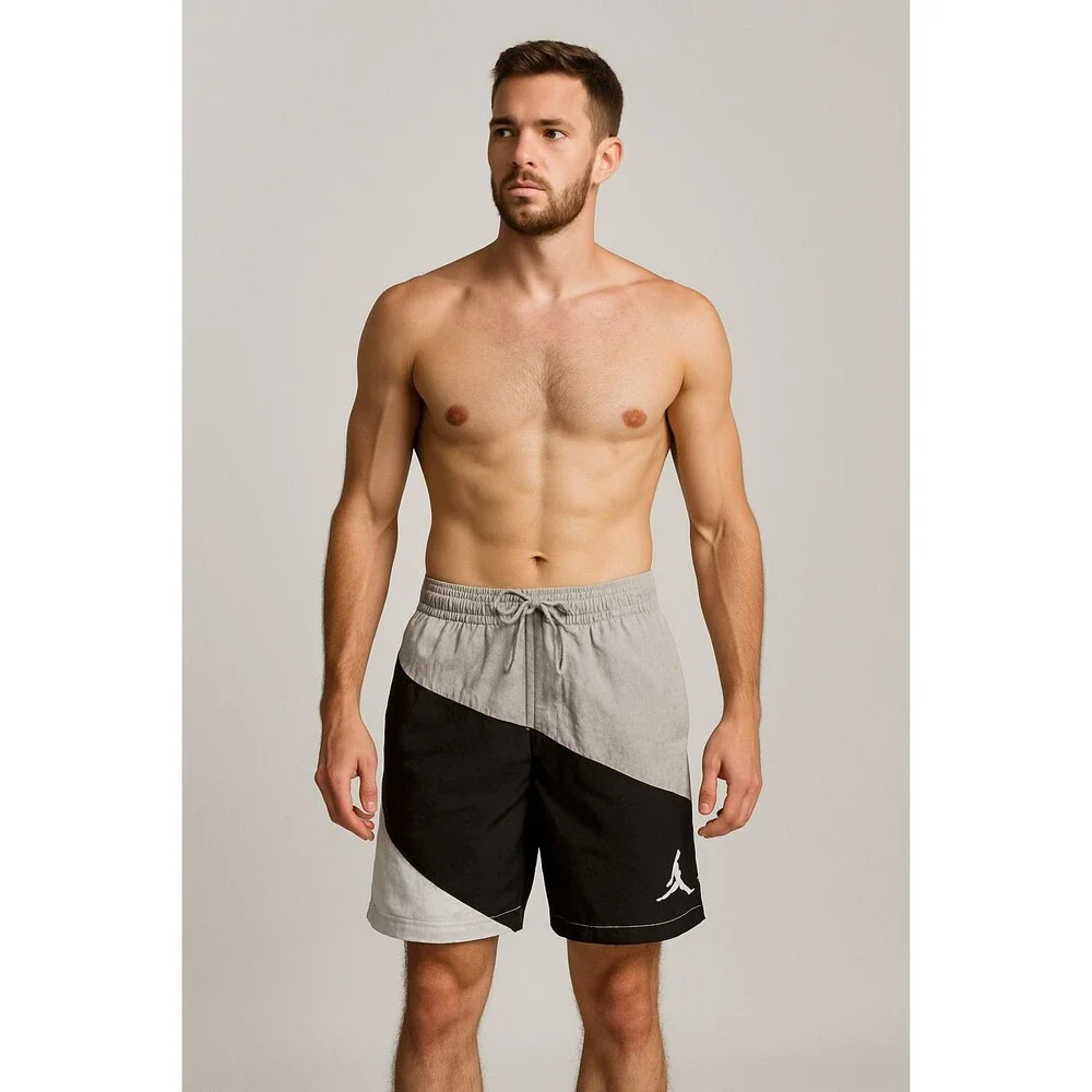 Jordan Vintage Rare Club Woven Track Shorts Nylon Black Silver White S